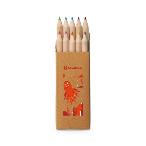 Caixa De Cartão Com 10 Mini Lápis De Cor Personalizado Caixa De Cartão Com 10 Mini Lápis De Cor Personalizado