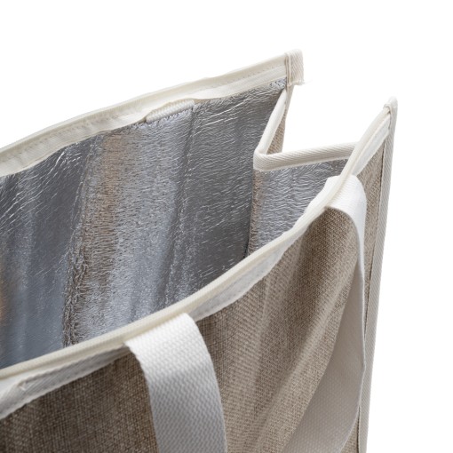Bolsa térmica em algodão e juta personalizada