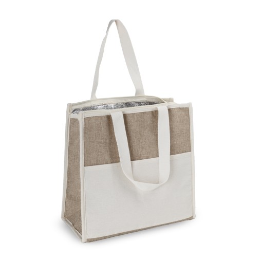 Bolsa térmica em algodão e juta personalizada
