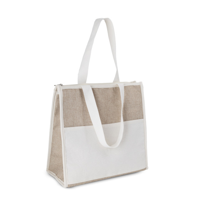 Bolsa térmica em algodão e juta personalizada