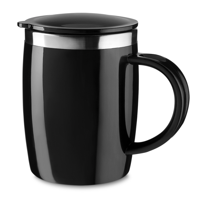 Caneca plástica 400ml interior inox personalizada