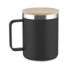 Caneca térmica 400ml tampa bambu personalizada