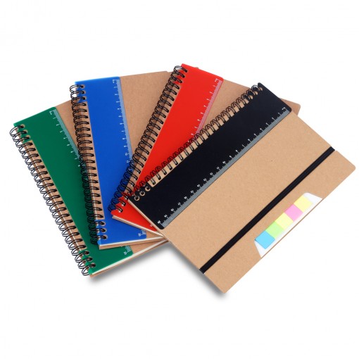 Caderno de anotações com régua Caderno de anotações com régua
