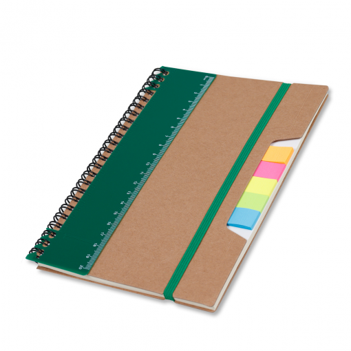 Caderno de anotações com régua Caderno de anotações com régua