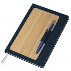Caderno capa dura bambu e material reciclável personalizado
