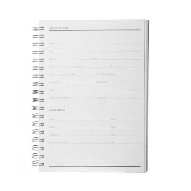 Caderno planner em pu personalizado