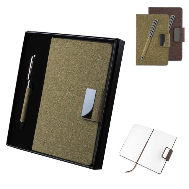 Kit caderno e caneta chafé personalizado