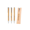 Caneta bambu + estojo kraft personalizada