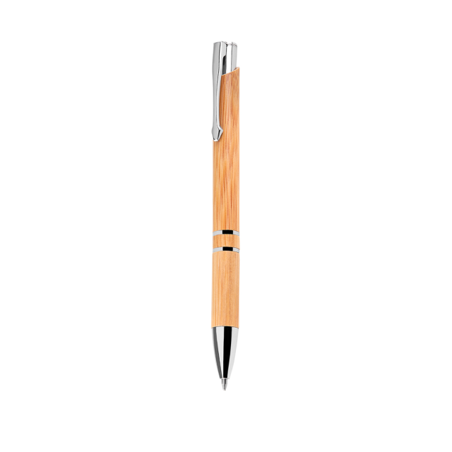 Caneta bambu + estojo kraft personalizada