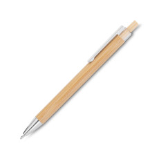 Caneta plástica/bambu clip cromado personalizada