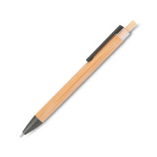 Caneta plástica/bambu clip cinza personalizada