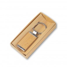 Chaveiro metal/bambu personalizado