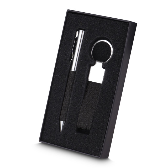 Conjunto caneta e chaveiro personalizado