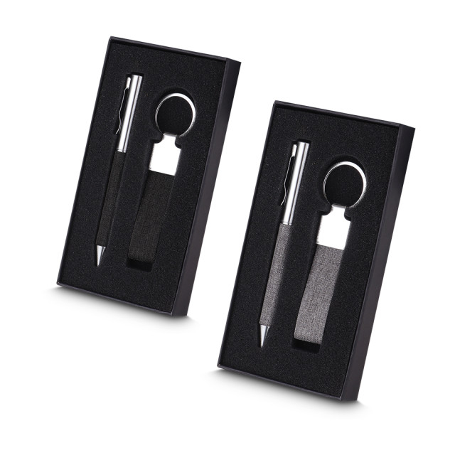 Conjunto caneta e chaveiro personalizado