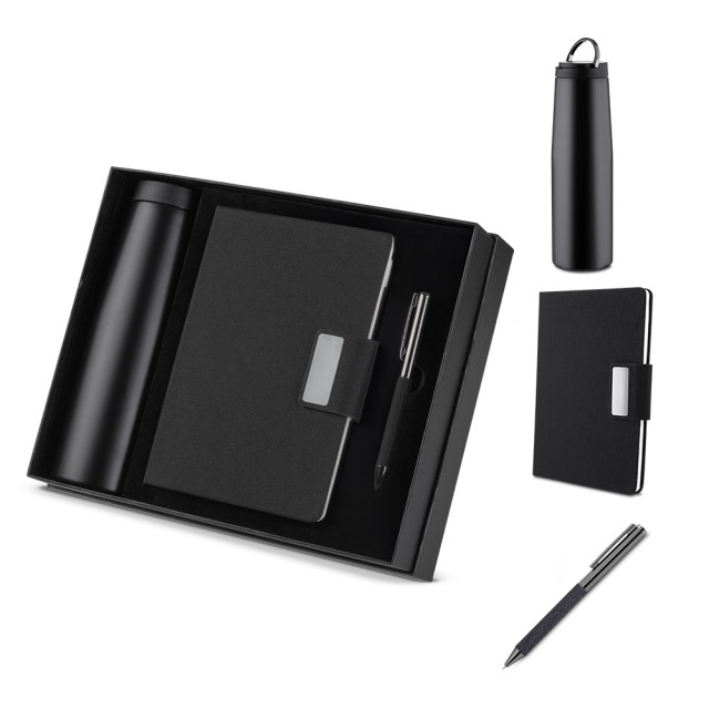 Kit executivo caderno, garrafa e caneta personalizado
