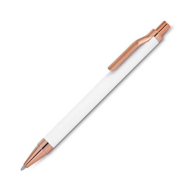 Caneta metal detalhe rosé personalizada