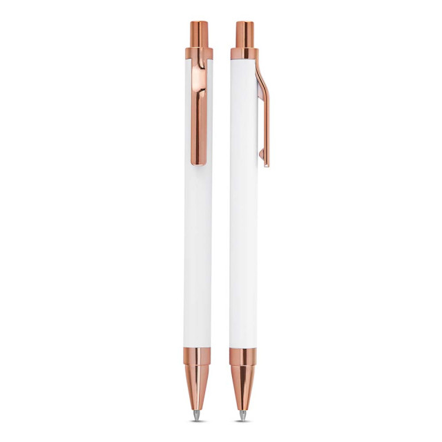 Caneta metal detalhe rosé personalizada