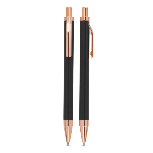 Caneta metal detalhe rosé personalizada