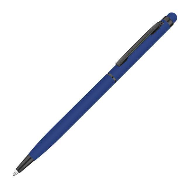 Caneta metal touch slim emborrachada personalizada