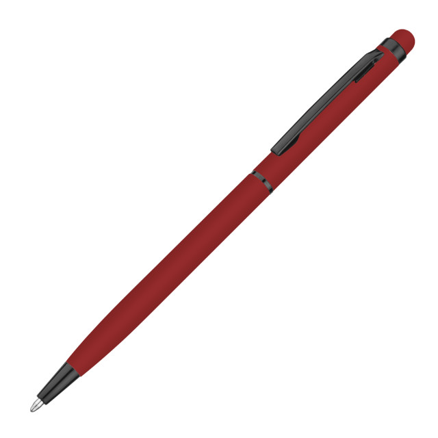 Caneta metal touch slim emborrachada personalizada