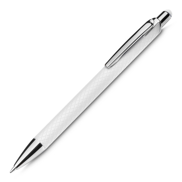 Caneta metal touch emborrachada personalizada