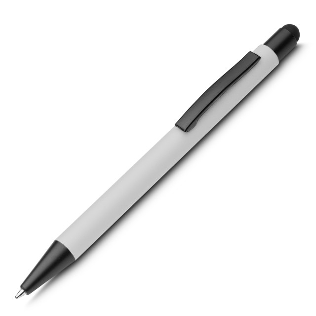 Caneta metal emborrachada personalizada