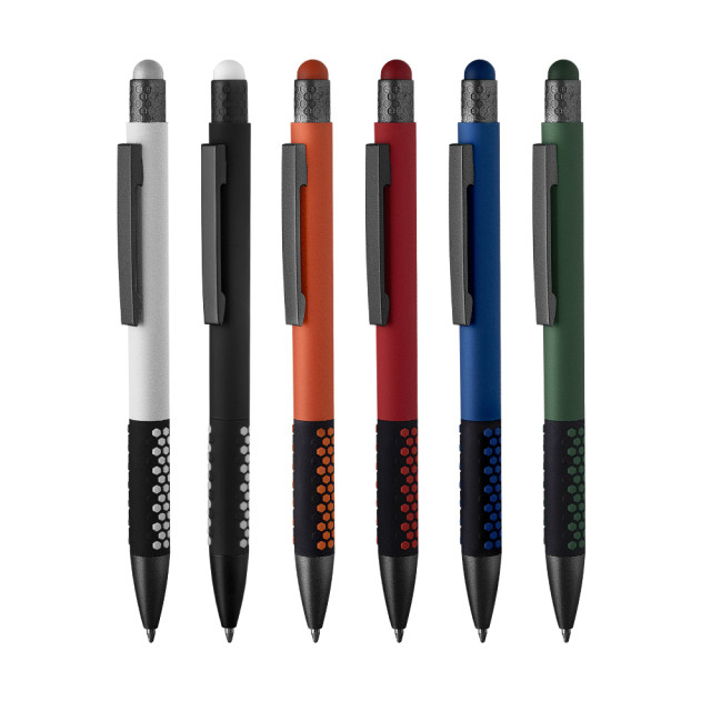 Caneta metal toutch emborrachada personalizada