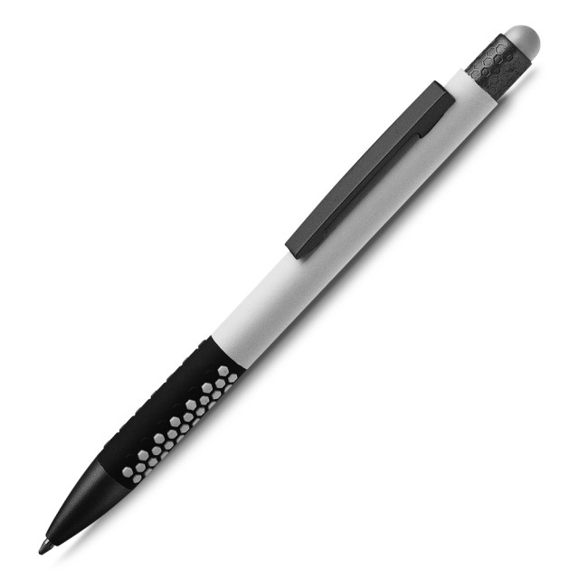 Caneta metal toutch emborrachada personalizada