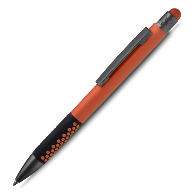 Caneta metal toutch emborrachada personalizada