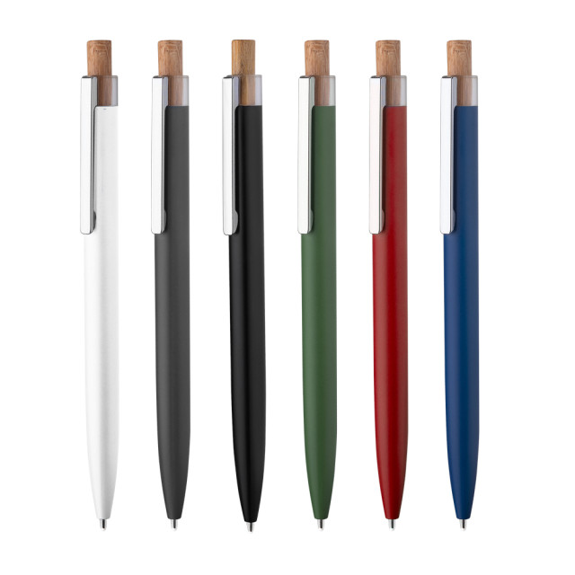 Caneta metal e bambu personalizada