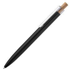 Caneta metal e bambu personalizada