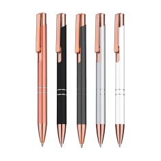 Caneta metal detalhe rosé personalizada