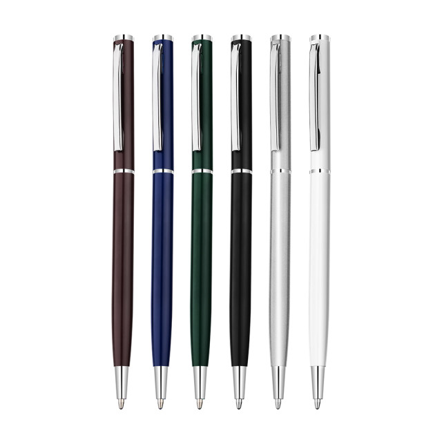 Caneta metálica slim personalizada 