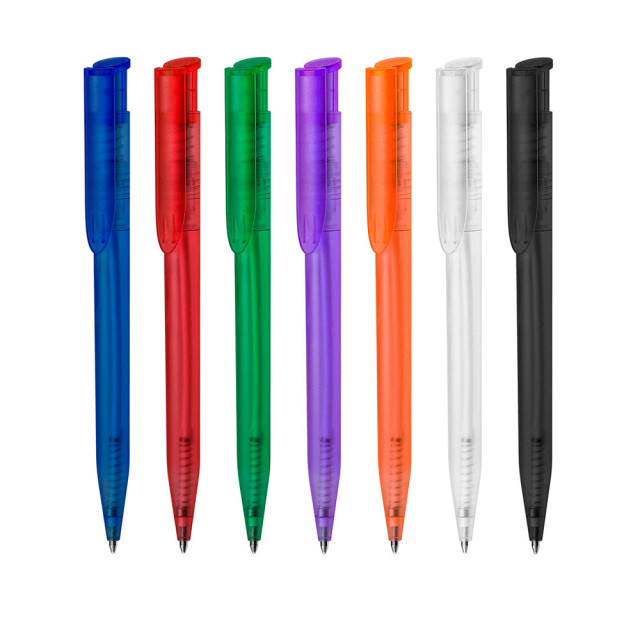 Caneta plástica translúcida personalizada