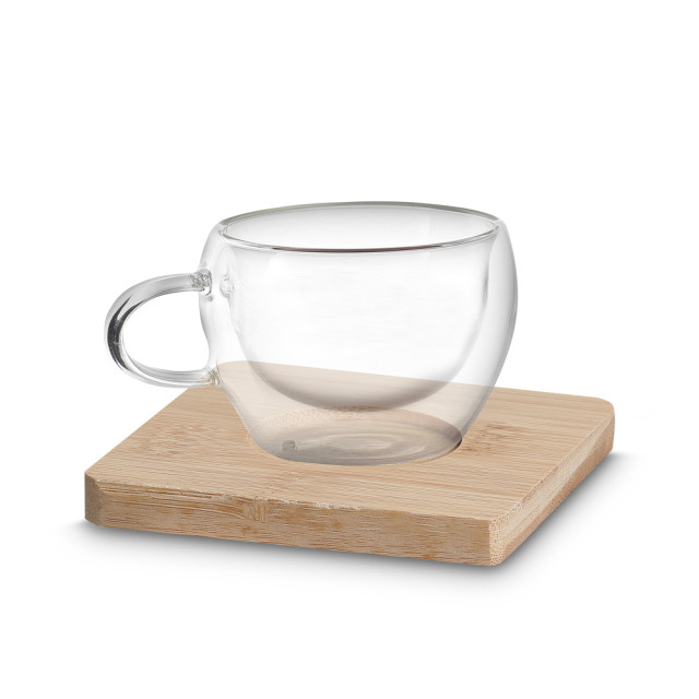 Conjunto de xícaras de vidro personalizada