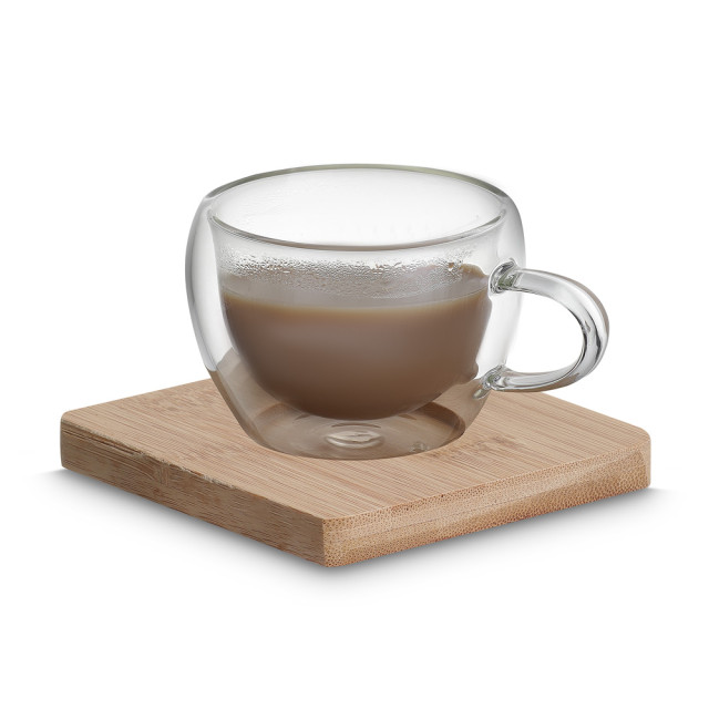 Conjunto de xícaras de vidro personalizada