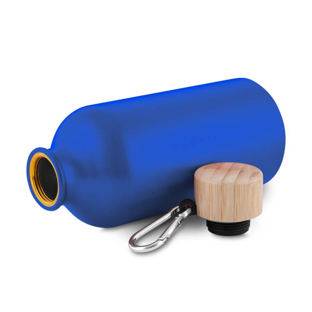 Garrafa alumínio tampa bambu 550ml