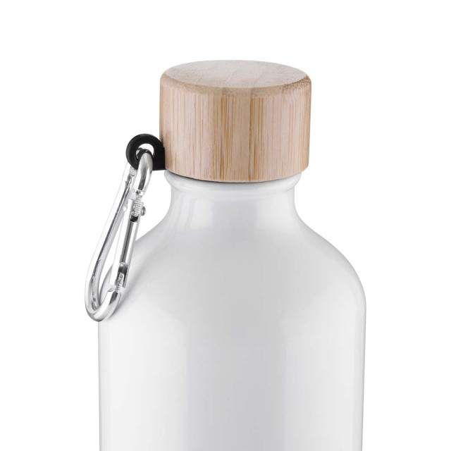Garrafa alumínio tampa bambu 550ml