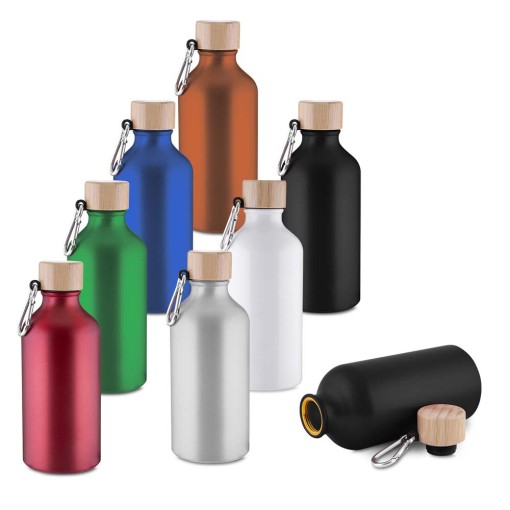 Garrafa alumínio tampa bambu 550ml