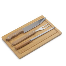 Kit churrasco 3pçs + tábua personalizada