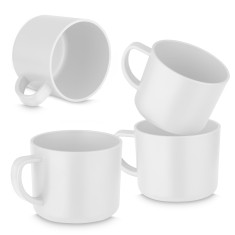 Kit 4 canecas plásticas rpet personalizadas