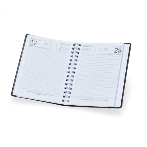 Agenda Diária Wire-O 2023 Em Couro Sintético Personalizada Agenda Diária Wire-O 2023 Em Couro Sintético Personalizada