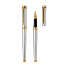 Caneta metal roller det. dourado personalizada