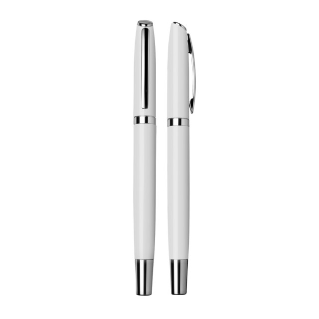 Caneta metal alumínio silver roller personalizada