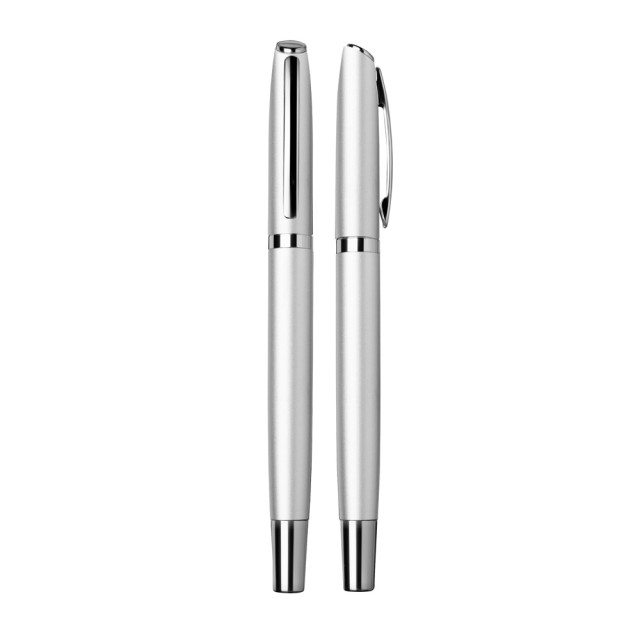 Caneta metal alumínio silver roller personalizada