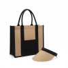 Kit sacola de linho + viseira de palha personalizada