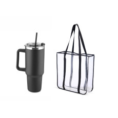 Kit sacola pvc + caneca térmica personalizada