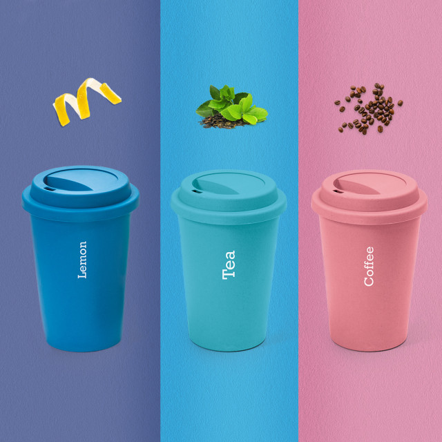 Copo viagem fibra de bambu personalizado