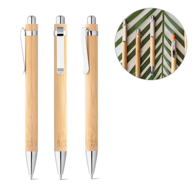 Caneta bambu/metal personalizada