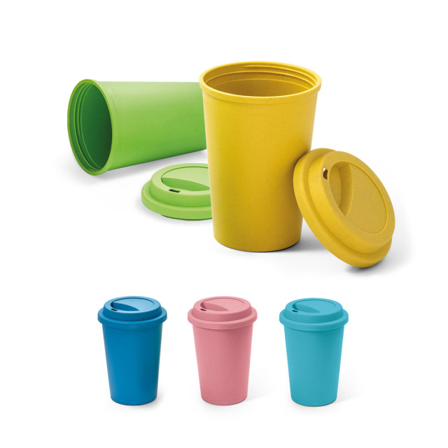 Copo viagem fibra de bambu personalizado